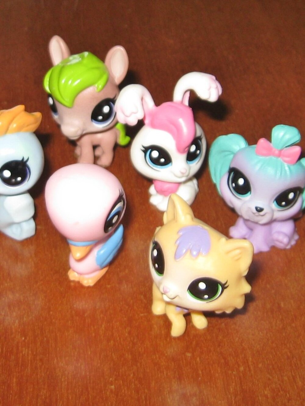 Littlest Pet Shop LPS Mini Figure Lot of 6 Assorted Animals Rabbit Dog Pony Cat